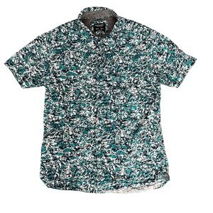 Sunrise Kingdom Vintage Design Men's Short Sleeve Button‎ Up Shirt Size S